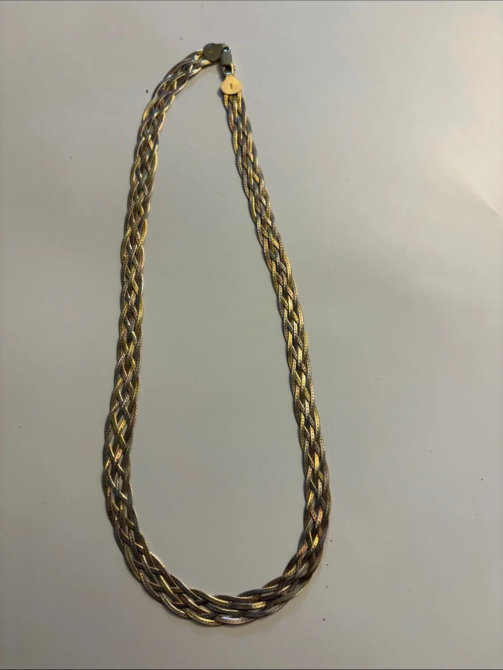 Elegant Italian Gold-Tone Sterling Silver Herringbone Necklace - Women's Jewelry
